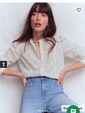 Boden Rhea Trim Insert Broderie Top